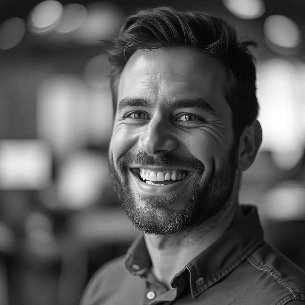 Emprendedor argentino sonriendo